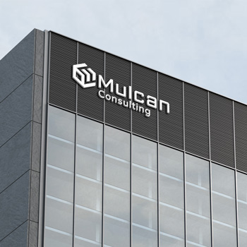 Mulcan Consulting Wizualizacja logo na budynku